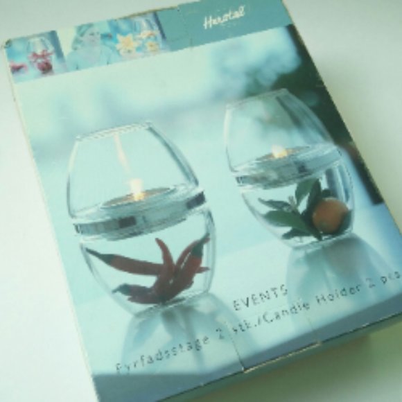 Vintage Herstal Glass Candle Holder 2st. - Picture 8 of 16